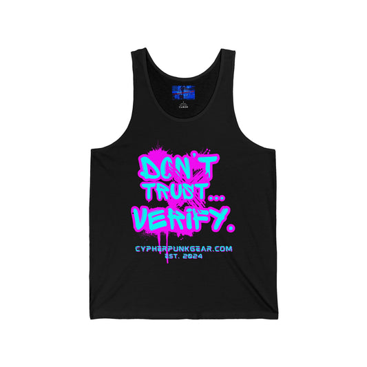 Don't Trust...Verify. Unisex Jersey Tank Top by cypherpunkgear.com