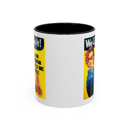 I Am Woman Watch Me Vote Rosie White Accent Mug by cypherpunkgear.com