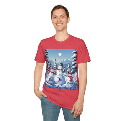 Snowman Family of 3 LTcolors Unisex T-Shirt by cypherpunkgear