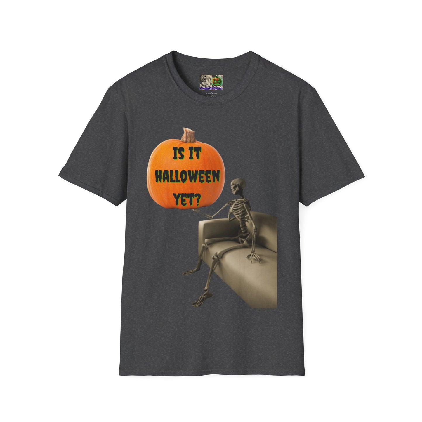 Is it Halloween yet? Skeleton's Pumpkin Dark colors Unisex T-Shirt by CreepyCrafts.boo