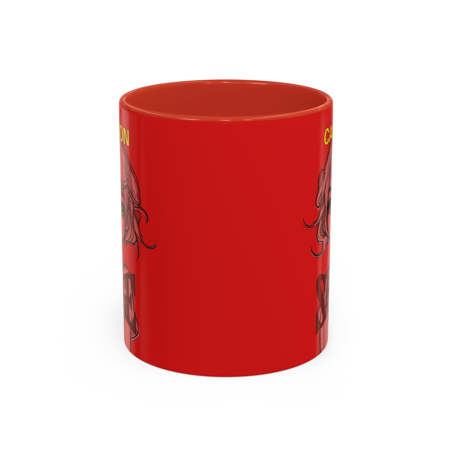 Caution, Savage Red Accent Mug by cypherpunkgear.com
