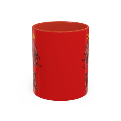 Caution, Savage Red Accent Mug by cypherpunkgear.com