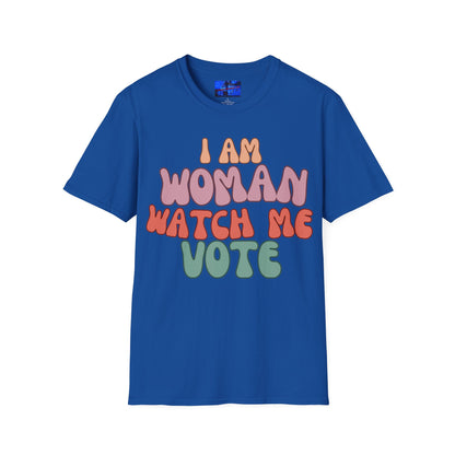 I Am Woman Watch Me Vote DKcolors Unisex T-Shirt by cypherpunkgear