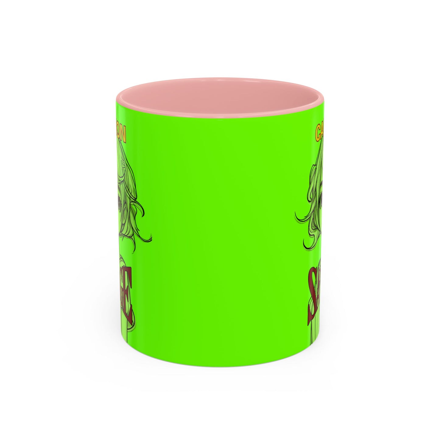 Caution, Savage Light Green Accent Mug by cypherpunkgear.com