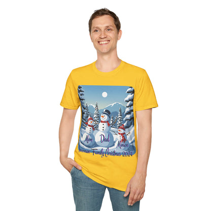 Snowman Family of 3 LTcolors Unisex T-Shirt by cypherpunkgear