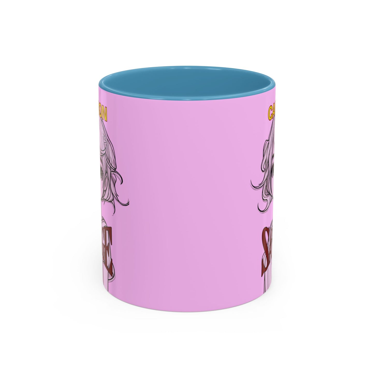 Caution, Savage Pink Accent Mug by cypherpunkgear.com