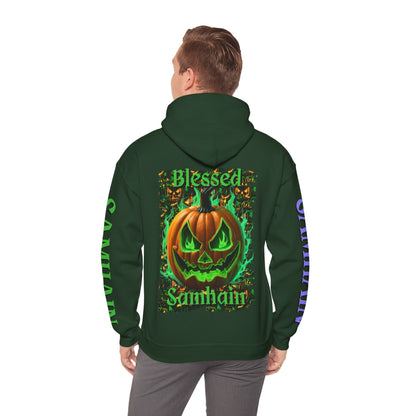 Blessed Samhain Green Jack Hoodie Unisex Hooded Sweatshirt by cypherpunkgear