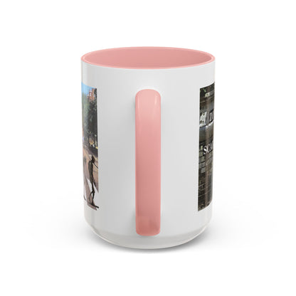 2-sided, Scabby Road White Accent Mug by CreepyCrafts.boo