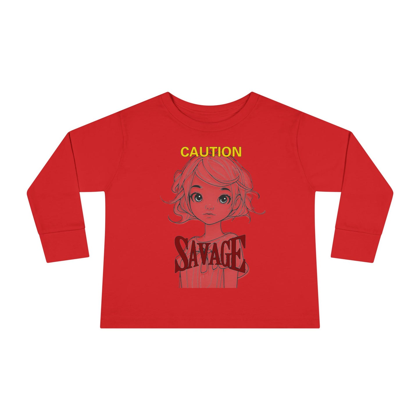 Caution: Tiny but Savage Toddler Long Sleeve Tee by cypherpunkgear.com