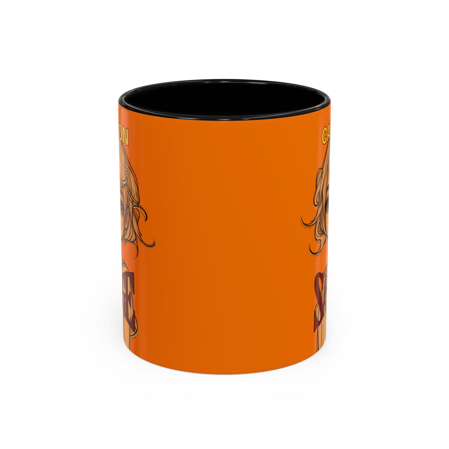 Caution, Savage Orange Accent Mug by cypherpunkgear.com