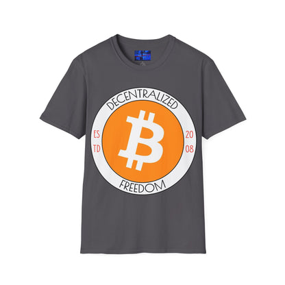 Bitcoin Decentralized Freedom Dark colors Unisex T-Shirt by cypherpunkgear.com