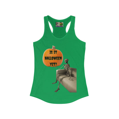 Is it Halloween yet? Skeleton's Pumpkin Women's Racerback Tank Top by CreepyCrafts.boo