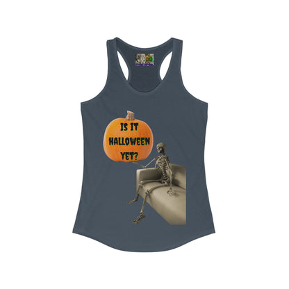 Is it Halloween yet? Skeleton's Pumpkin Women's Racerback Tank Top by CreepyCrafts.boo