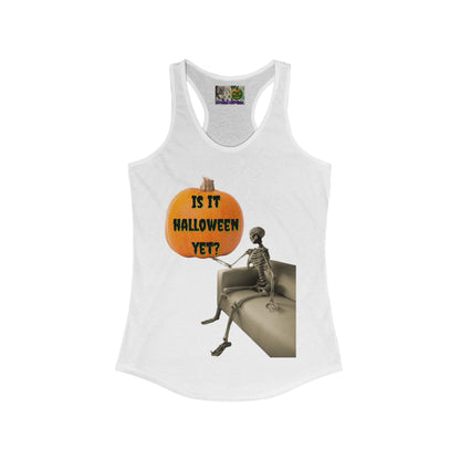 Is it Halloween yet? Skeleton's Pumpkin Women's Racerback Tank Top by CreepyCrafts.boo