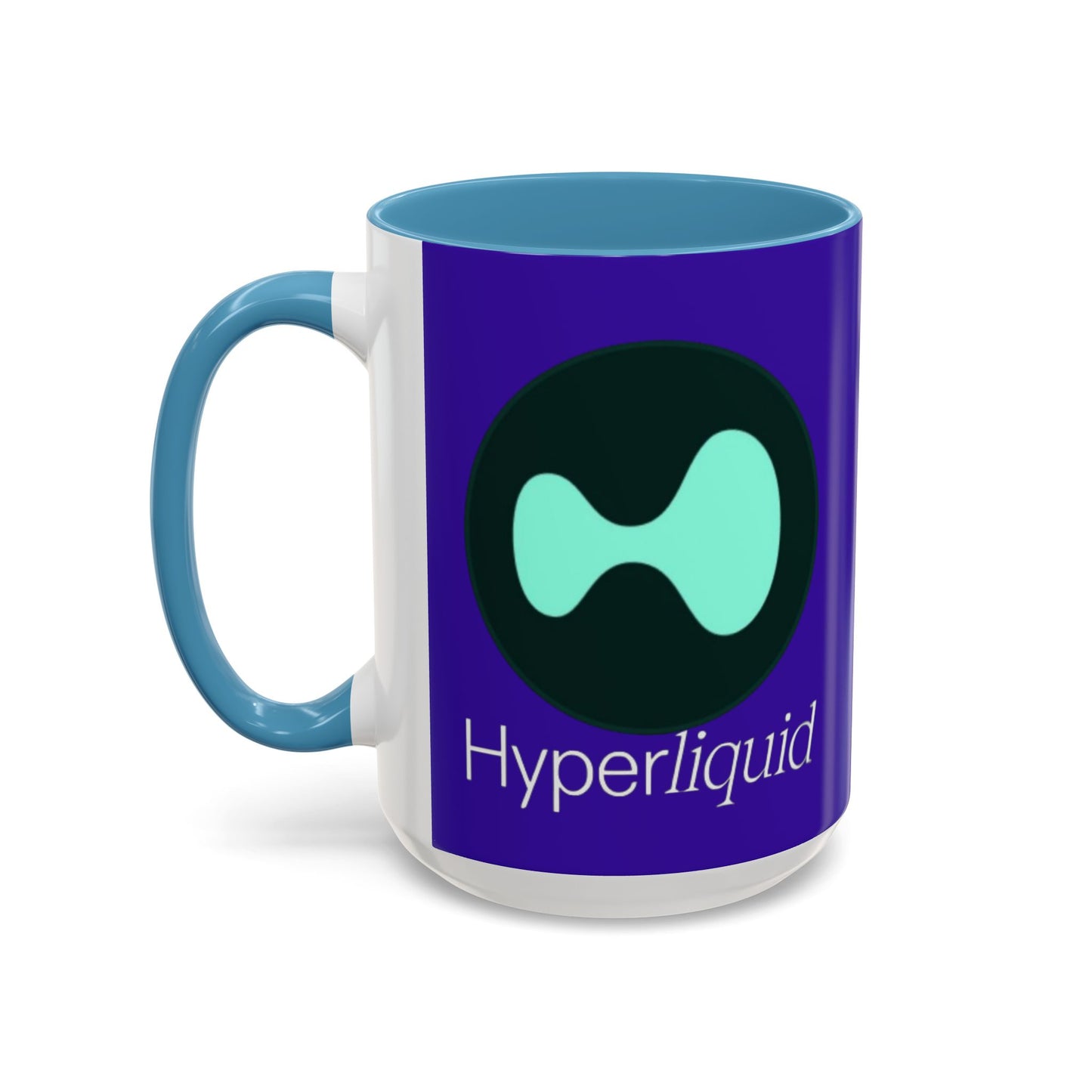 Hyperliquid White font Dark Purple Accent Mug by cypherpunkgear.com