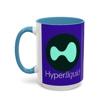 Hyperliquid White font Dark Purple Accent Mug by cypherpunkgear.com