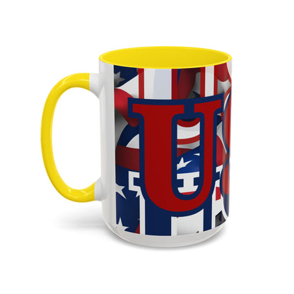 ¡EE.UU! ¡EE.UU! ¡EE.UU! ¡Patriota por cypherpunkgear! Taza de café decorativa (11, 15 oz)