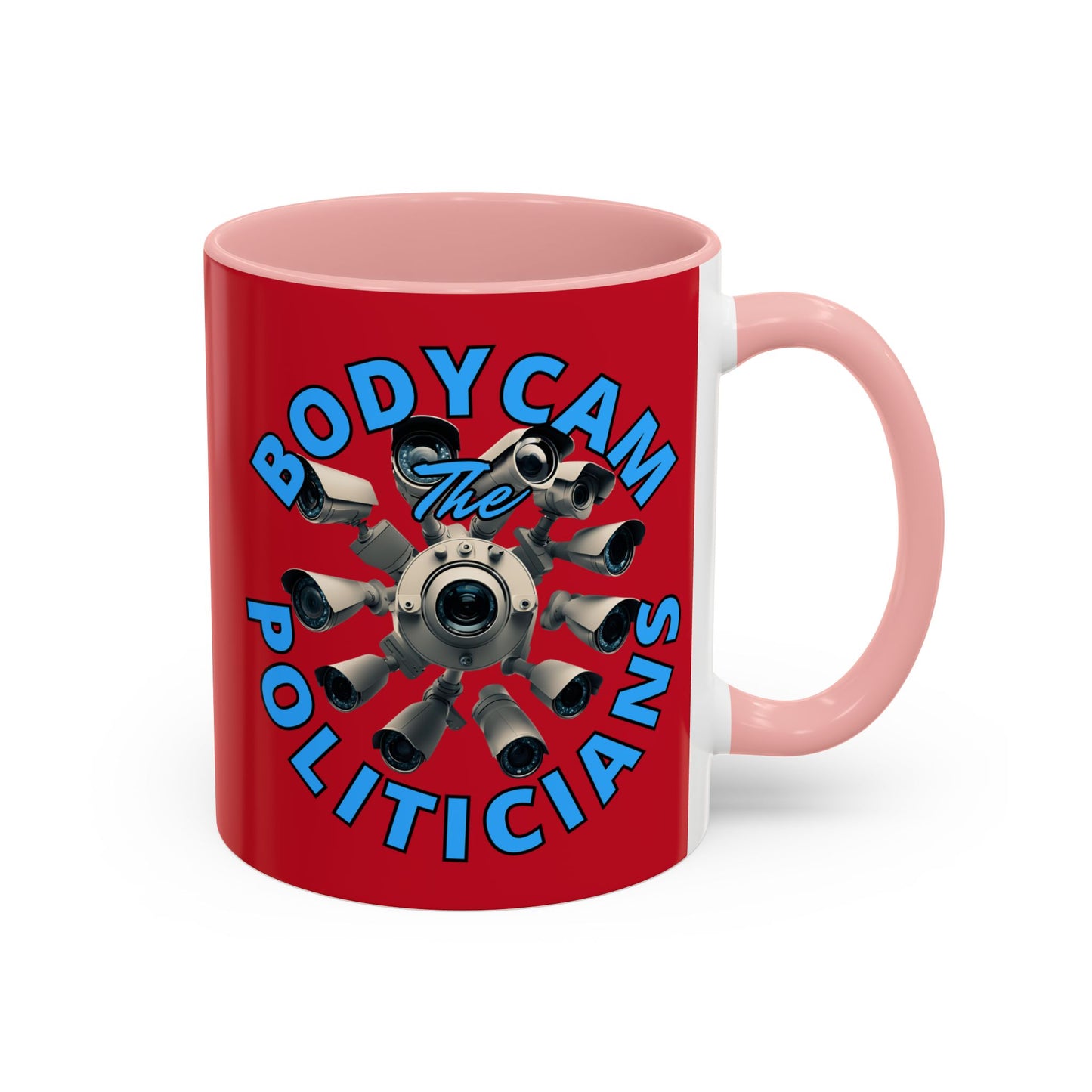 Bodycam the Politicians Cameras Red Accent Mug by cypherpunkgear.com