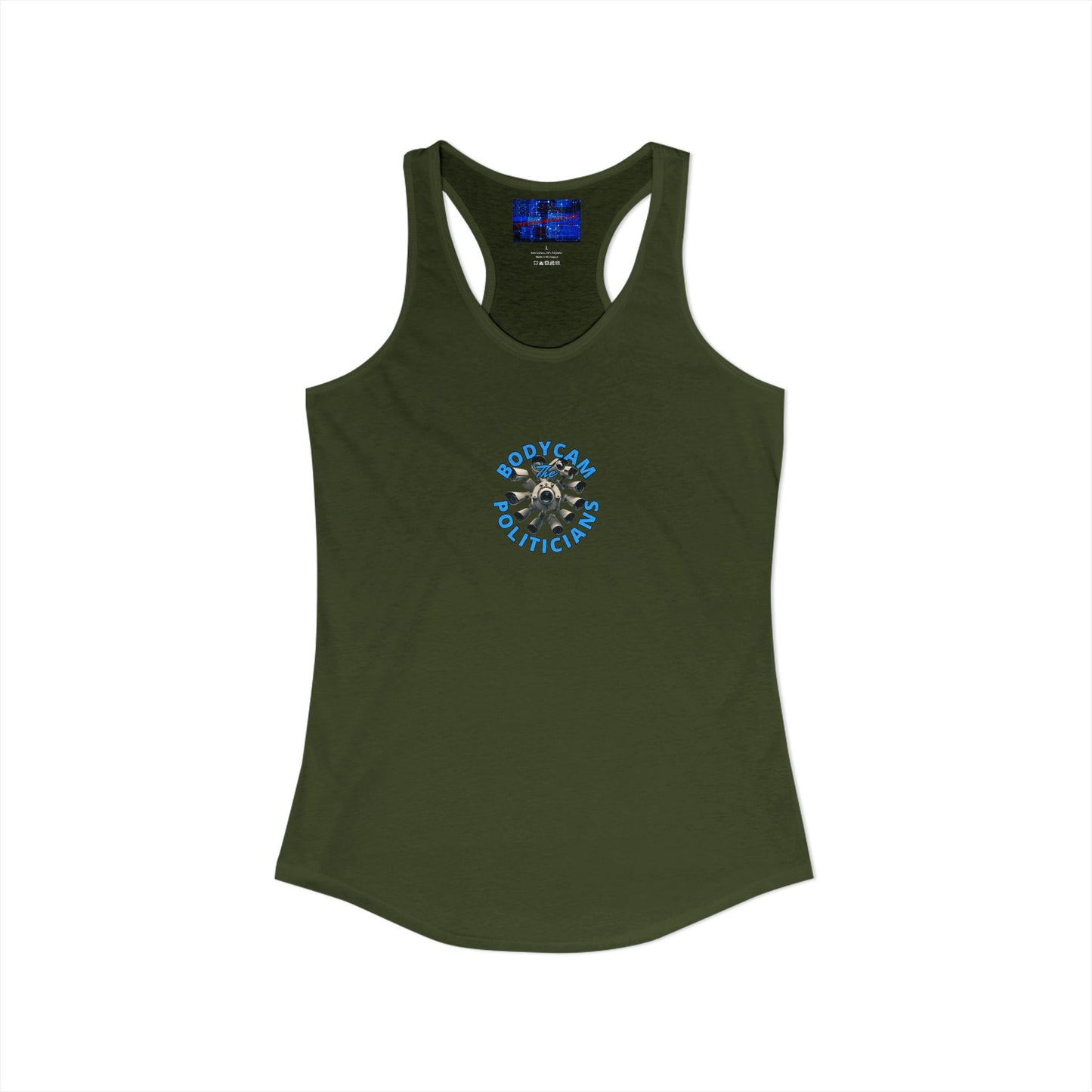 ¡BodyCam ThePoliticians de 2 caras de cypherpunkgear! Camiseta sin mangas ideal con espalda cruzada para mujer