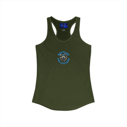 ¡BodyCam ThePoliticians de 2 caras de cypherpunkgear! Camiseta sin mangas ideal con espalda cruzada para mujer