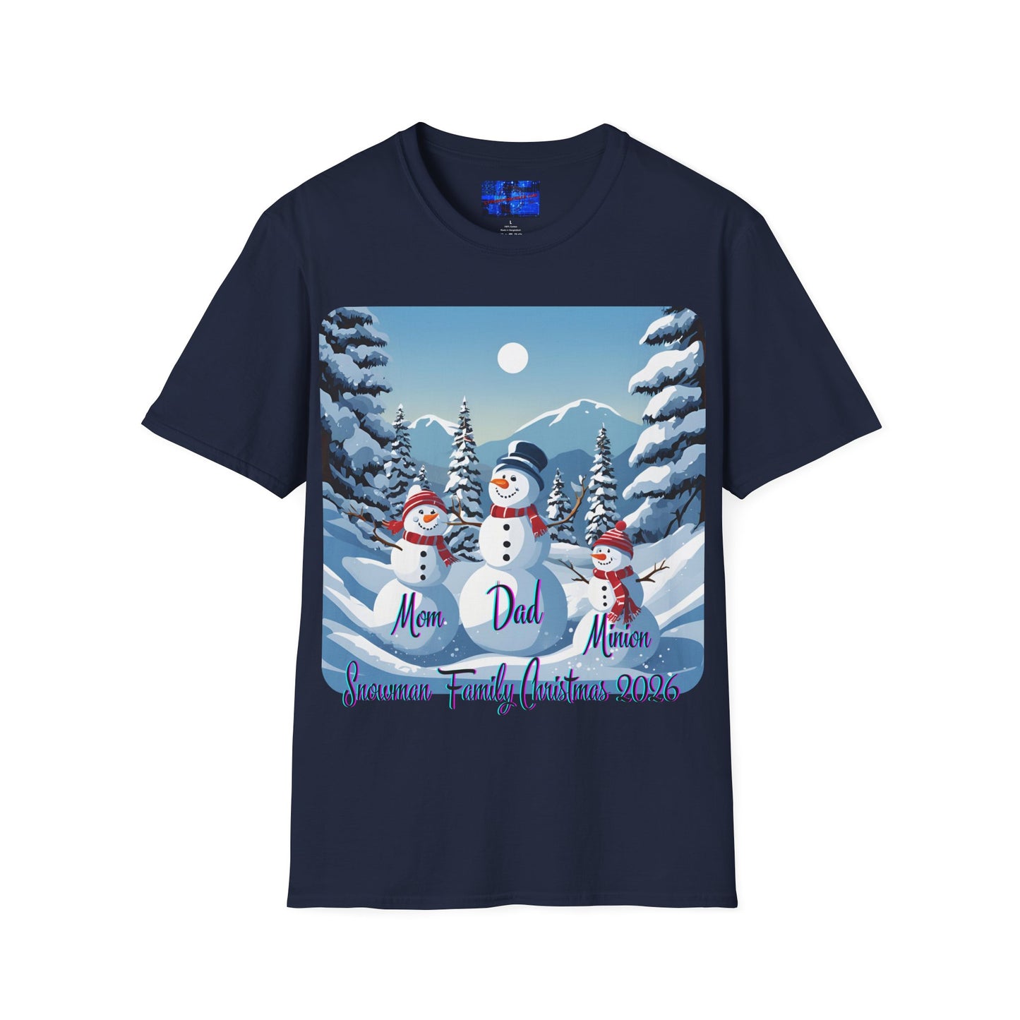 Snowman Family of 3 Dark colors Unisex T-Shirt by cypherpunkgear.com