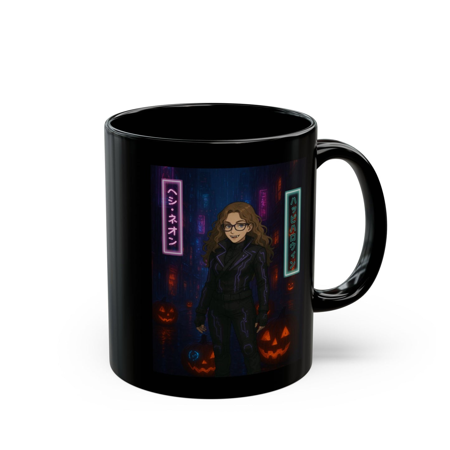 Hethyr Neon Black Mug by CreepyCrafts.boo
