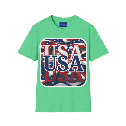 Red White and BLUE USA Patriot Dark colors Unisex T-Shirt by cypherpunkgear.com