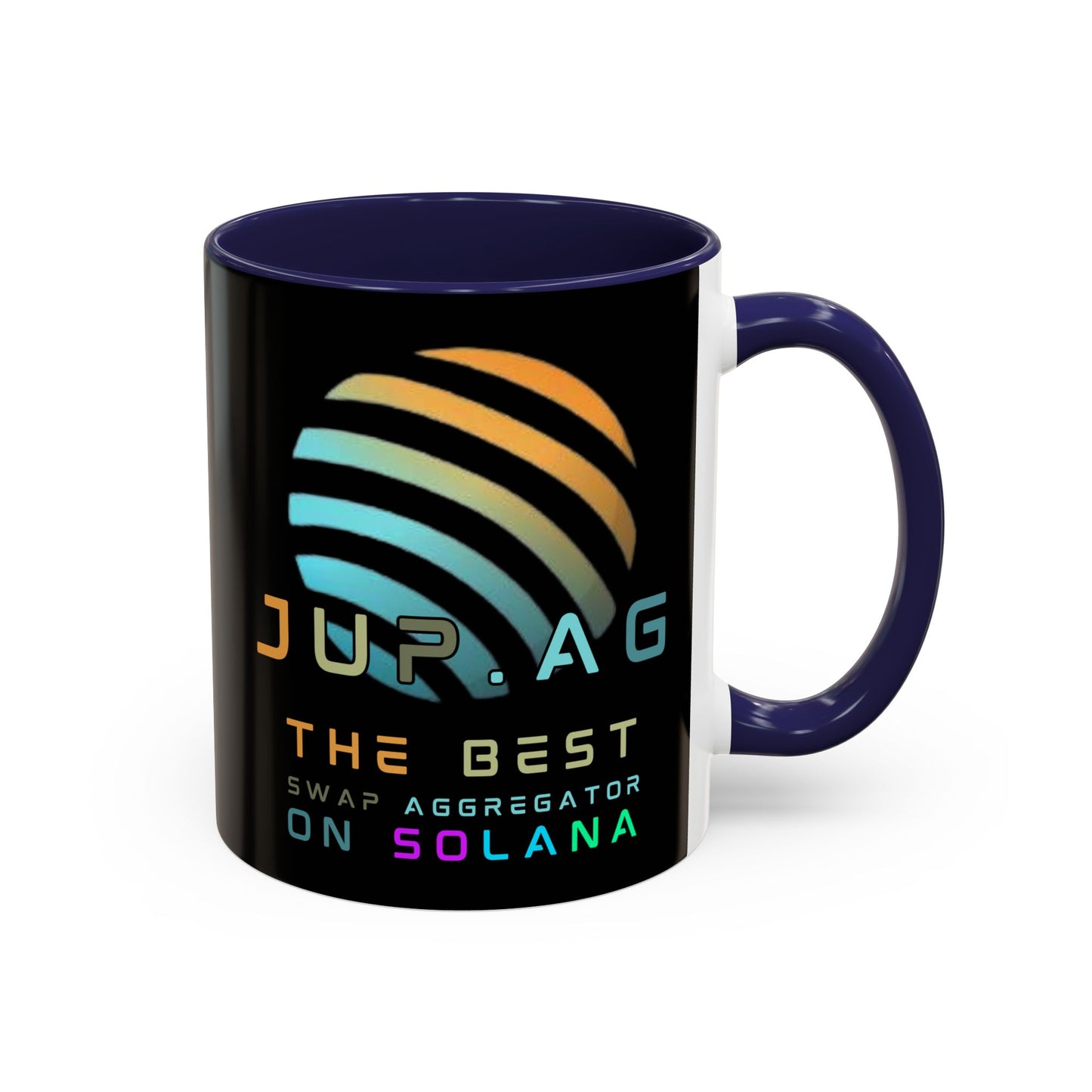 Jupiter (JUP) the best aggregator on Solana Black Accent Mug by cypherpunkgear.com