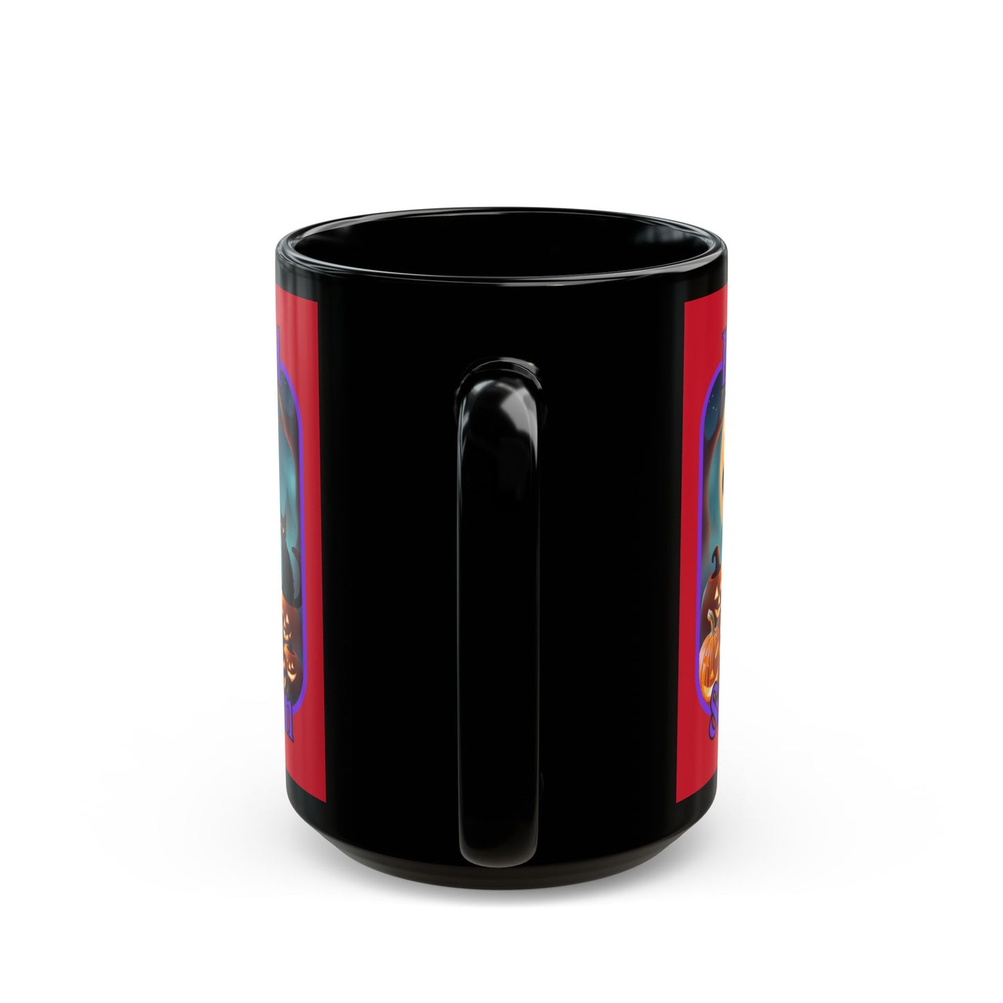 Blessed Samhain Cute Witch Purple font Red Mug by CreepyCrafts.boo