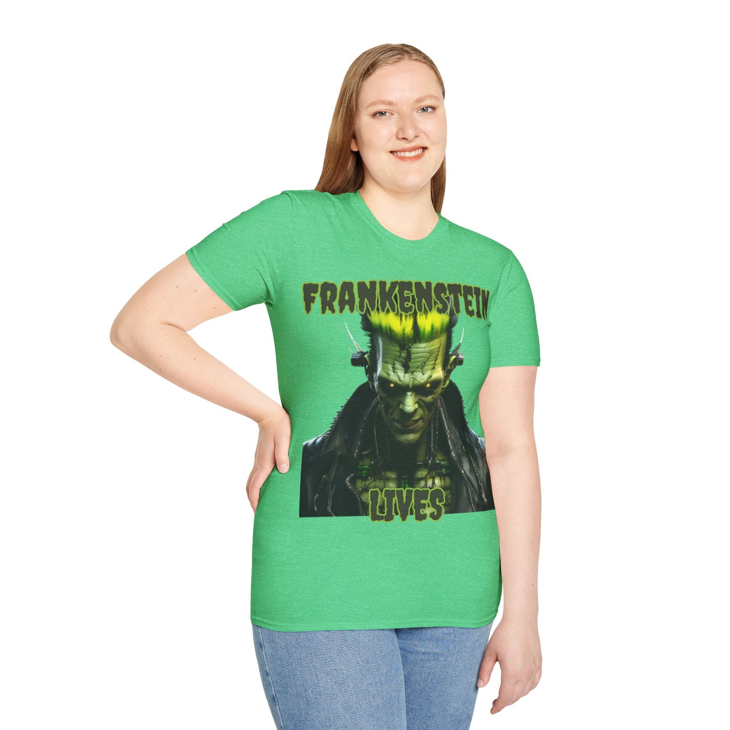 Frankenstein Lives Dark colors Unisex T-Shirt by CreepyCrafts.boo