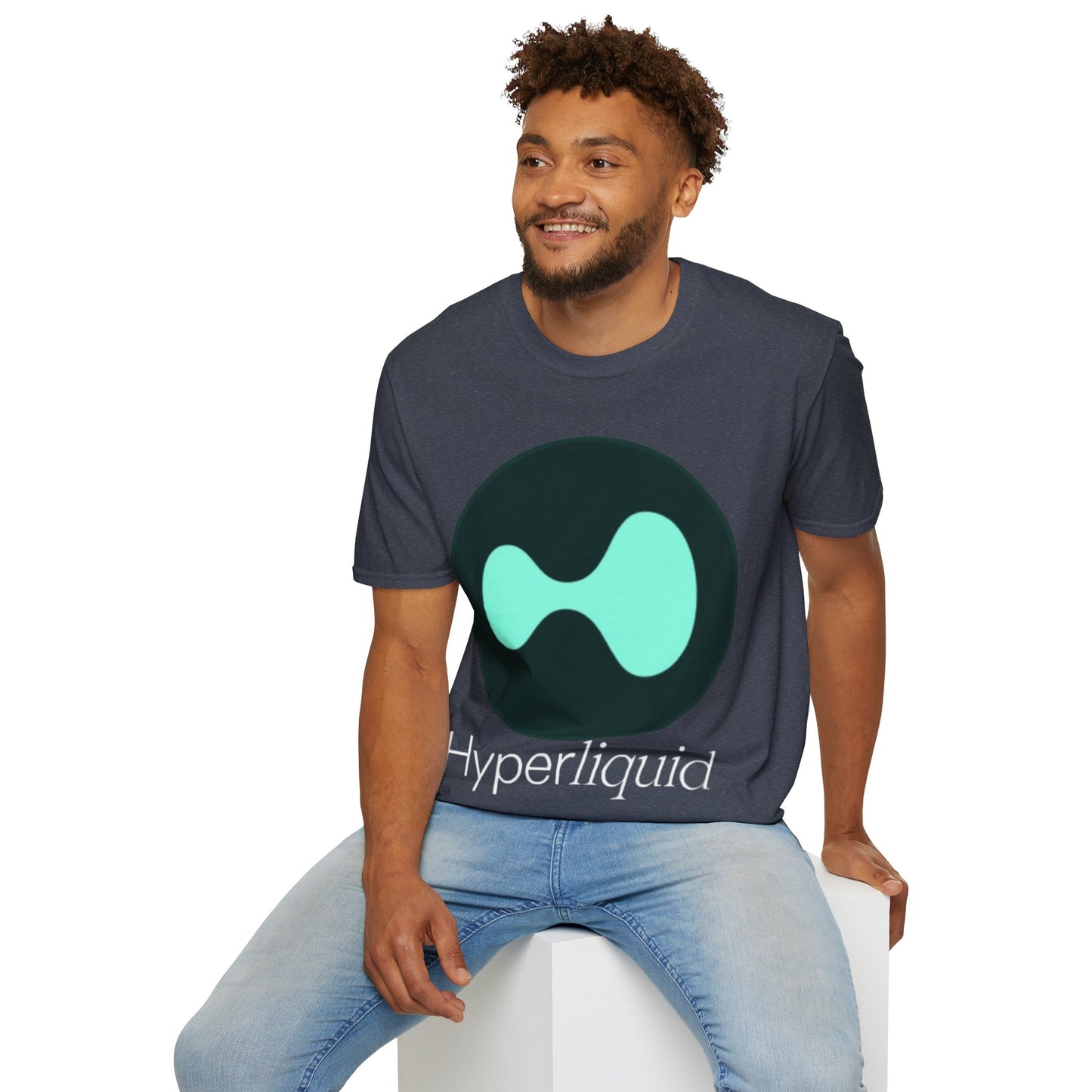 Hyperliquid White font Unisex T-Shirt by cypherpunkgear.com