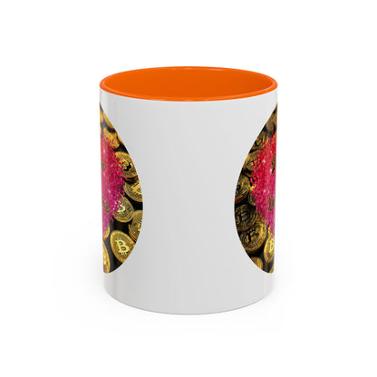 Bitcoin is My Valentine White Accent Mug by cypherpunkgear.com