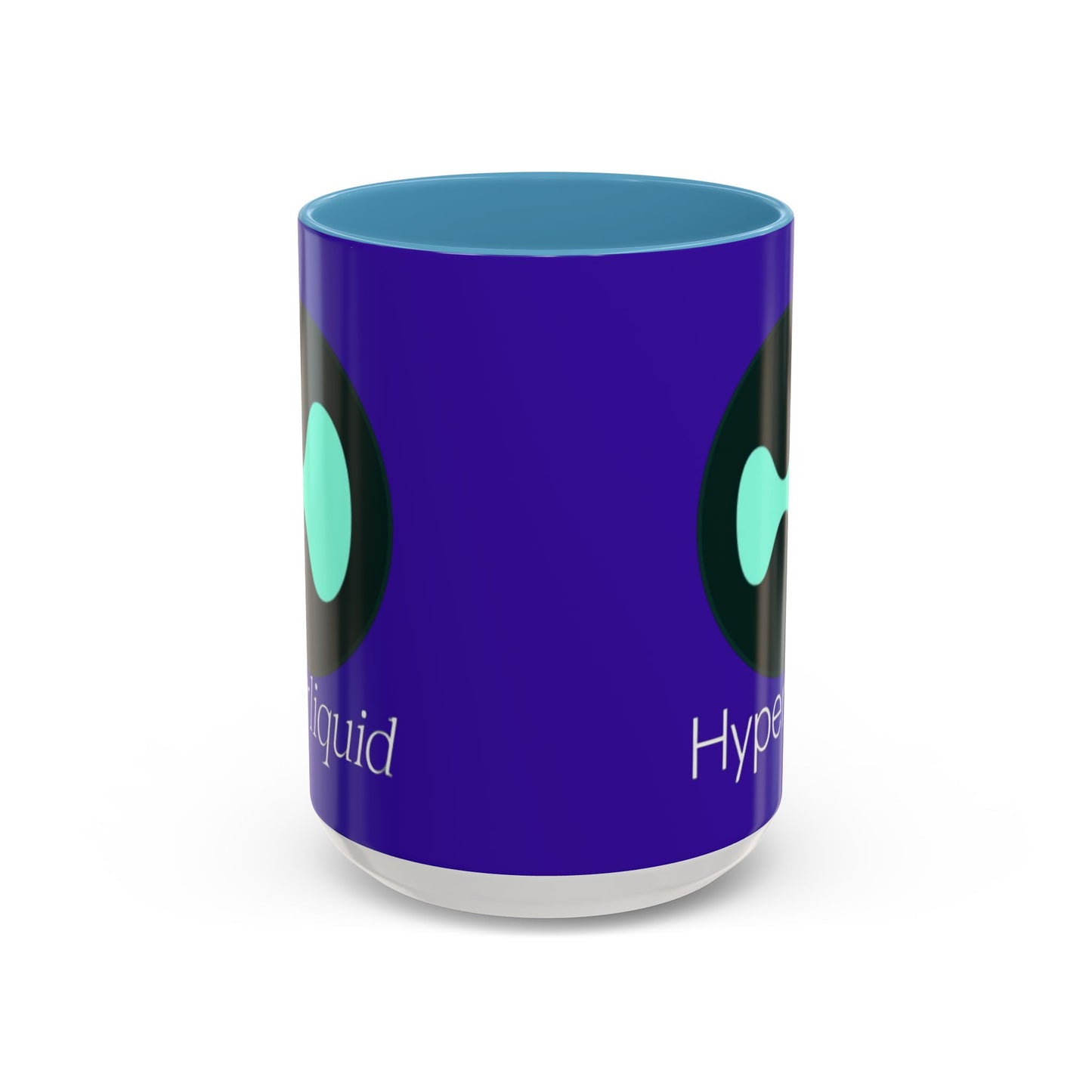 Hyperliquid White font Dark Purple Accent Mug by cypherpunkgear.com