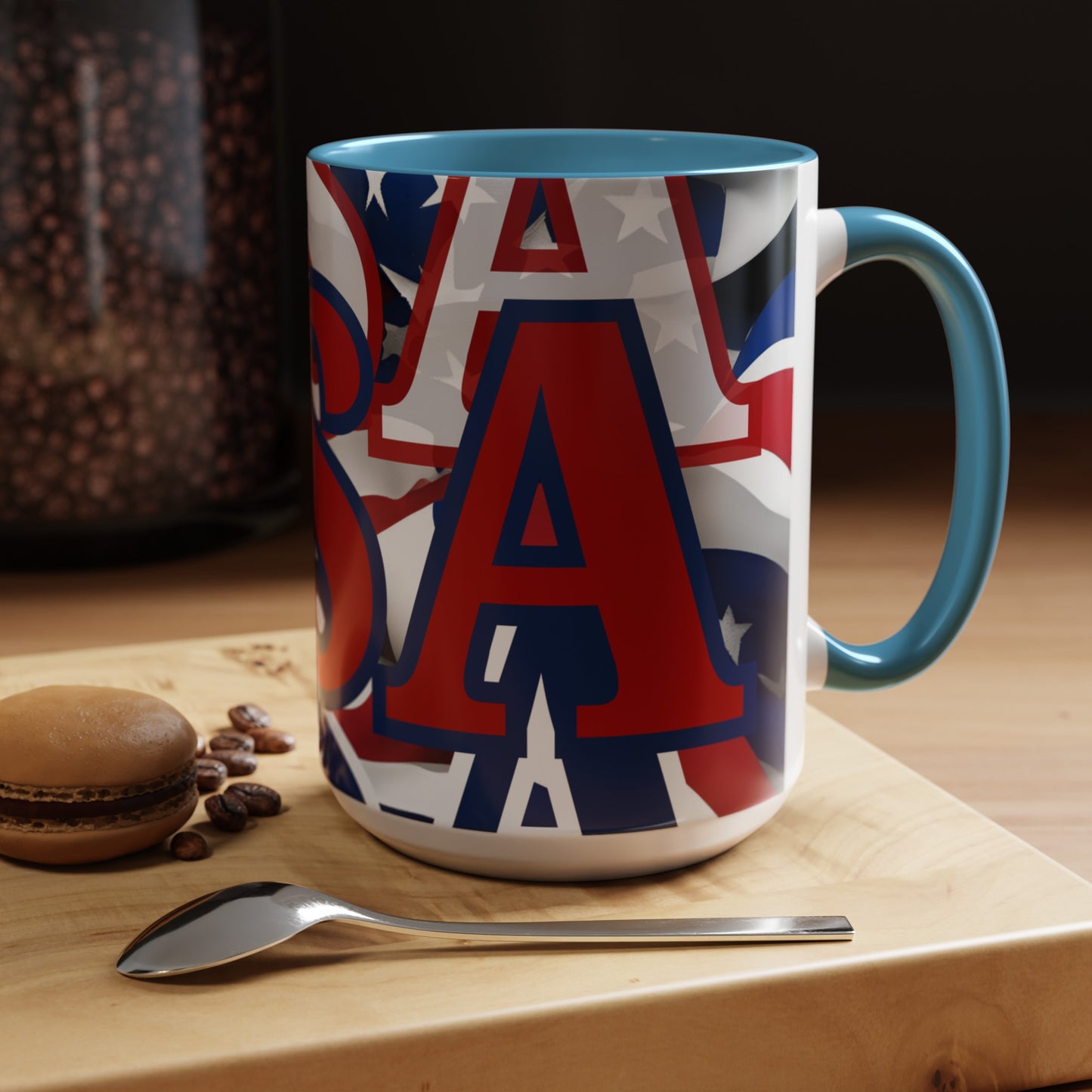 USA! USA! USA RDfont Patriot Accent Mug by cypherpunkgear