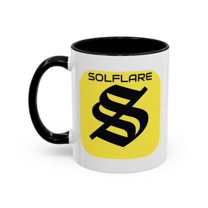 SolflareLogo White Accent Mug by cypherpunkgear.com