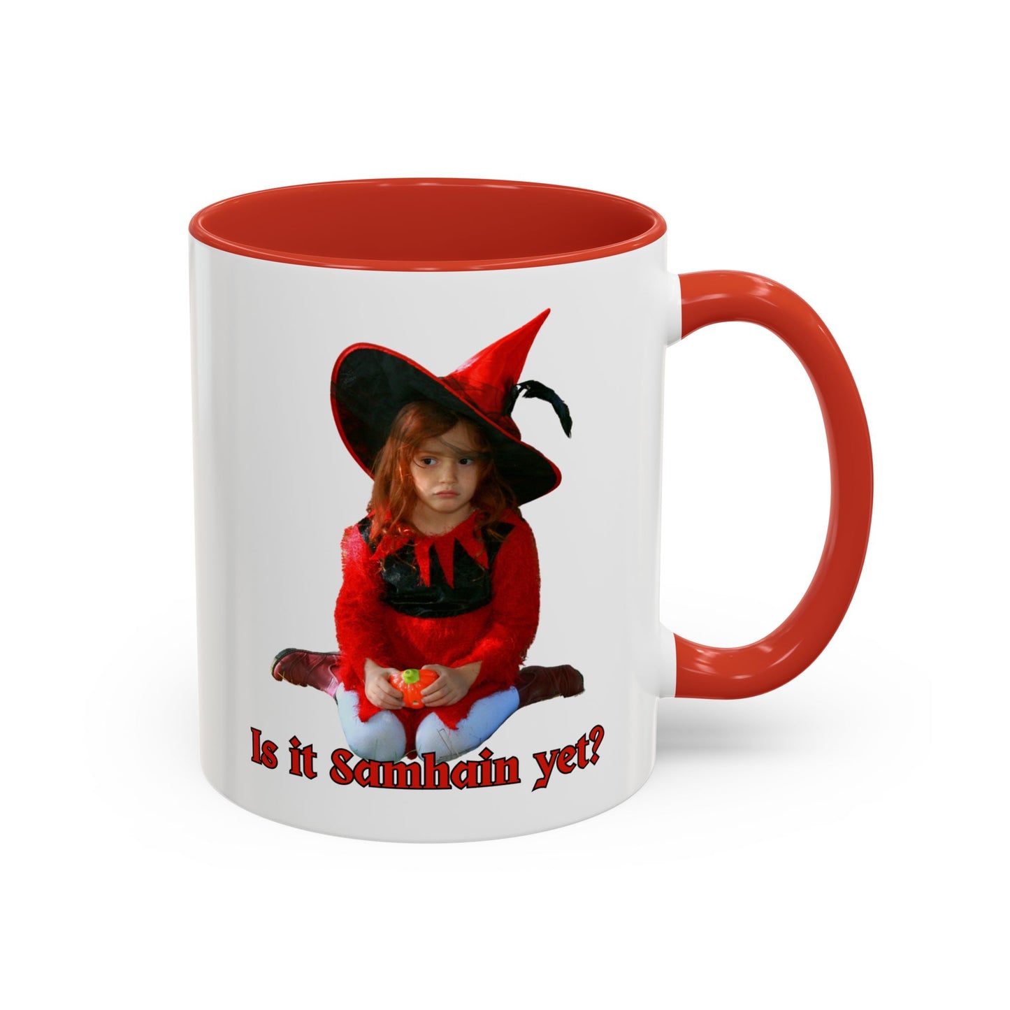 Is it Samhain yet? White Accent Mug by CreepyCrafts.boo