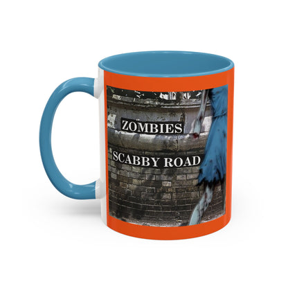 2-sided, Scabby Road Orange Accent Mug by CreepyCrafts.boo