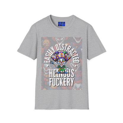 Easily Distracted by Heinous Fuckery Little Jincs LTcolors Unisex T-Shirt by cypherpunkgear.com
