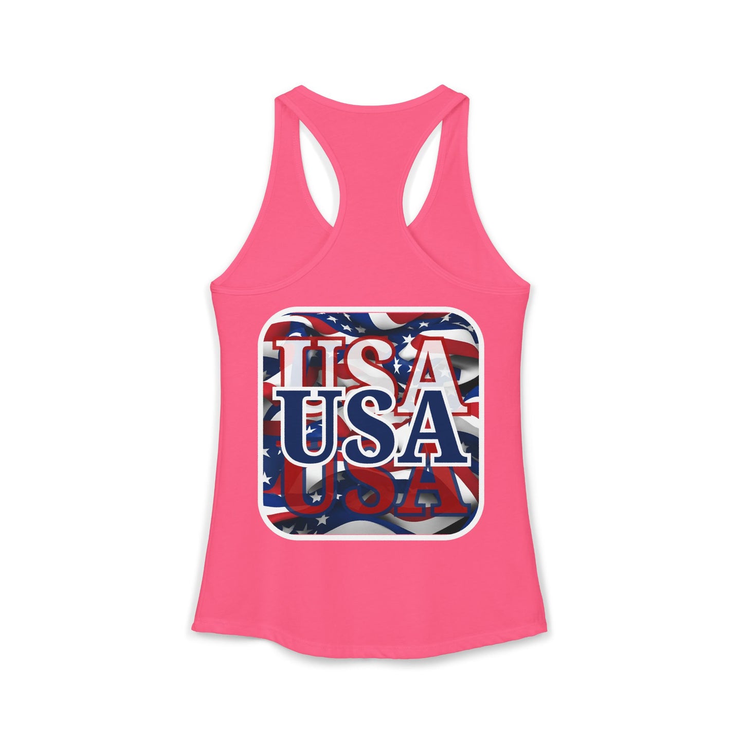 2-sided Red White and BLUE USA Patriot Women's Racerback Tank Top by cypherpunkgear.com