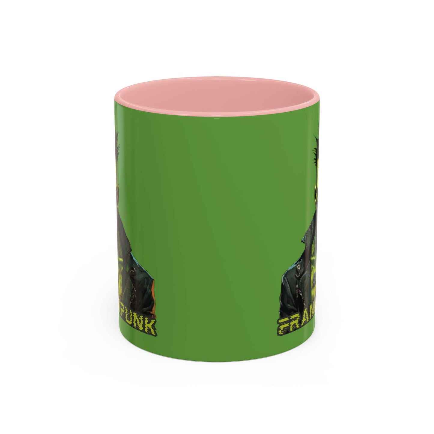 Frankenpunk Green Accent Mug by CreepyCrafts.boo