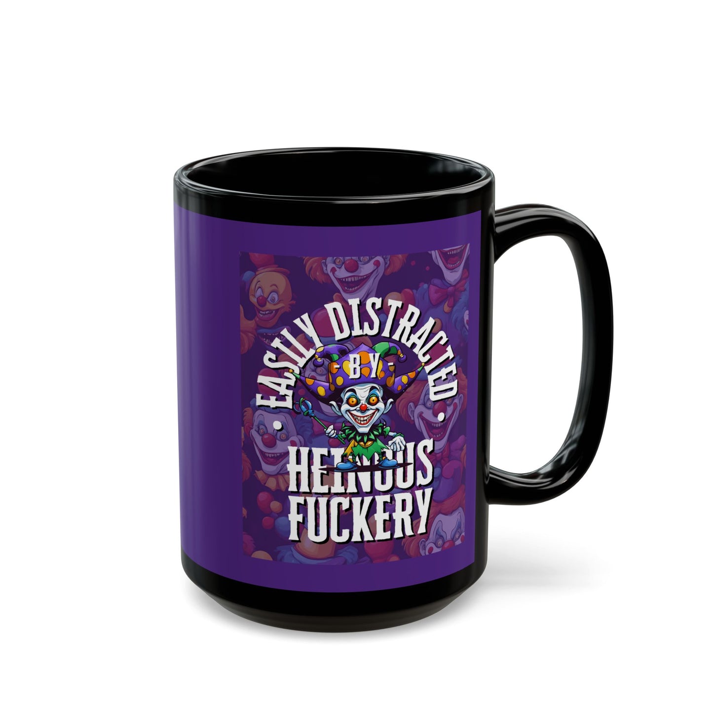 Easily Distracted by Heinous Fuckery Little Jincs Purple Mug by cypherpunkgear.com