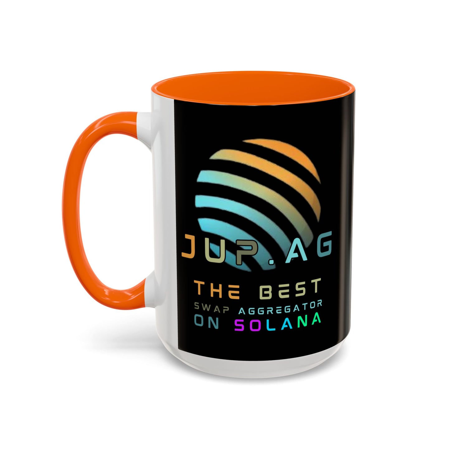 Jupiter (JUP) the best aggregator on Solana Black Accent Mug by cypherpunkgear.com