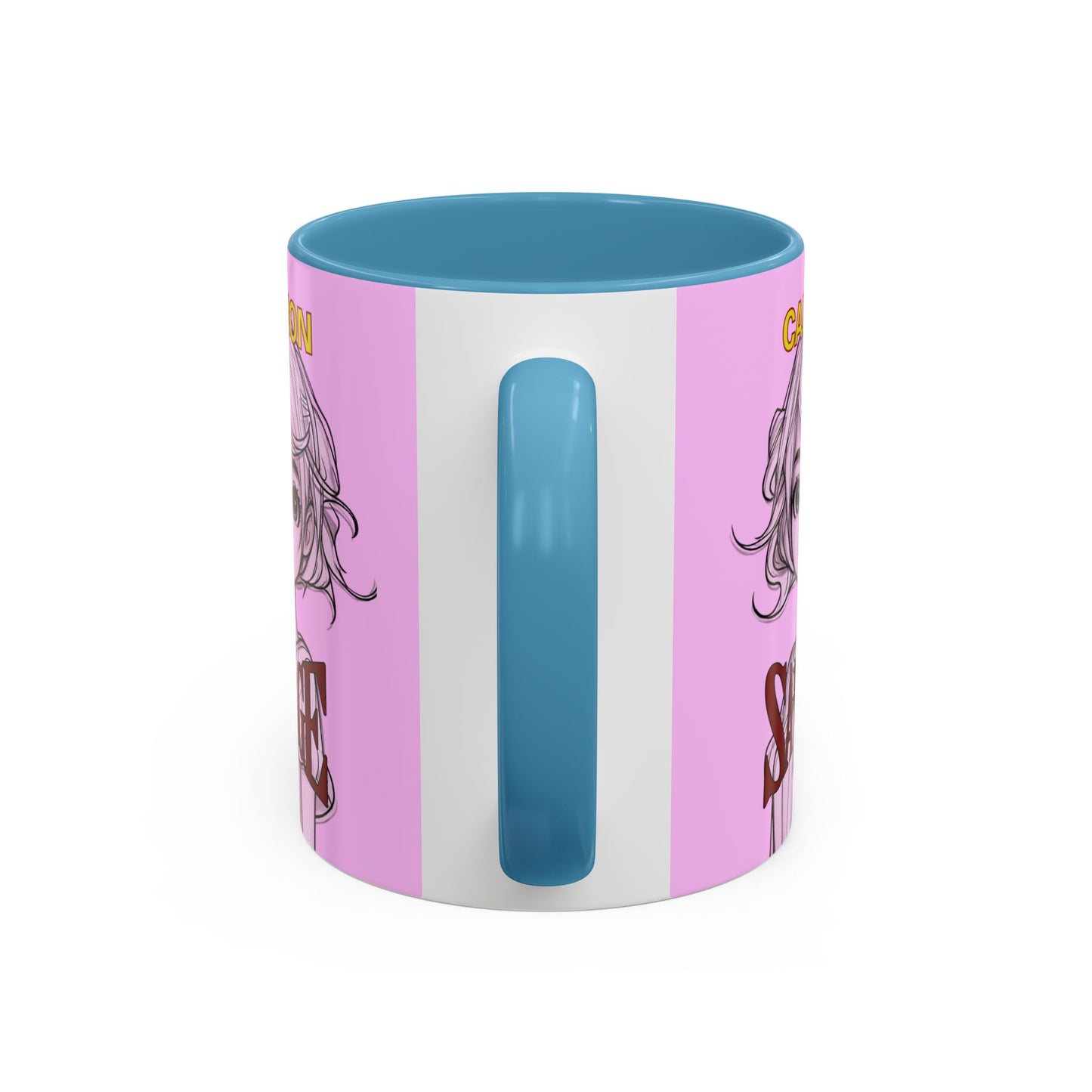 Caution, Savage Pink Accent Mug by cypherpunkgear.com