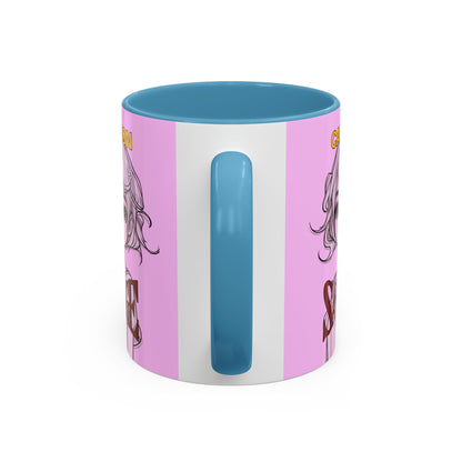 Caution, Savage Pink Accent Mug by cypherpunkgear.com