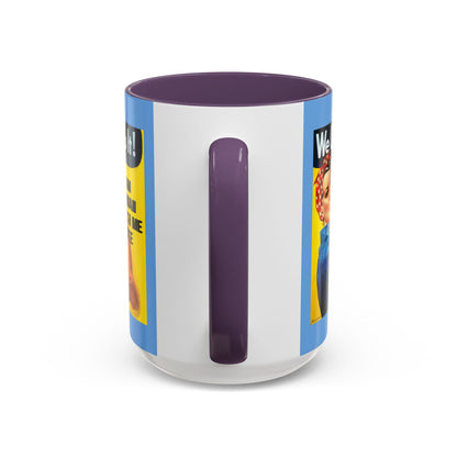 I Am Woman Watch Me Vote Rosie Light Blue Accent Mug by cypherpunkgear.com