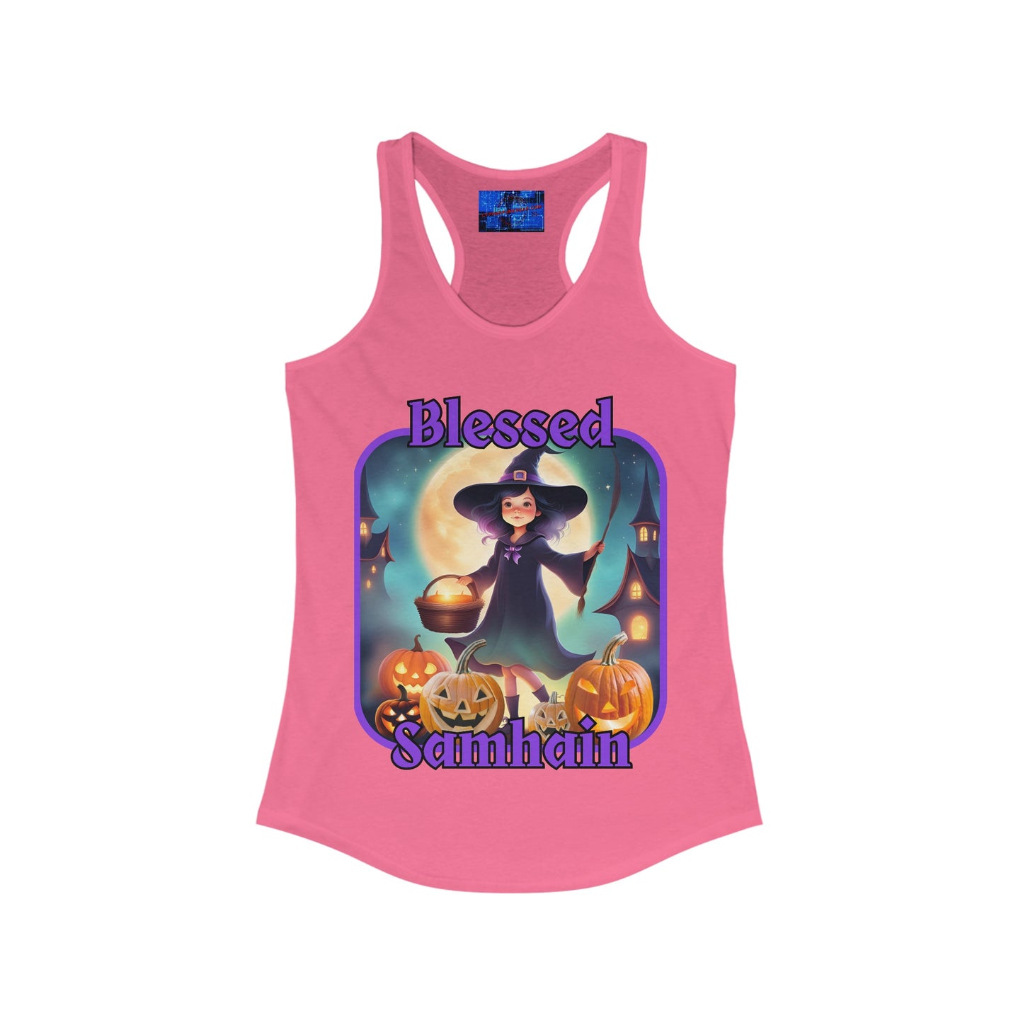 Blessed Samhain Little Witch PRfont Women's Racerback Tank Top by cypherpunkgear