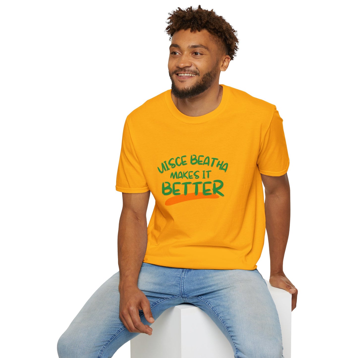 Uisce Beatha makes it better GNfont LTcolors Unisex T-Shirt by cypherpunkgear