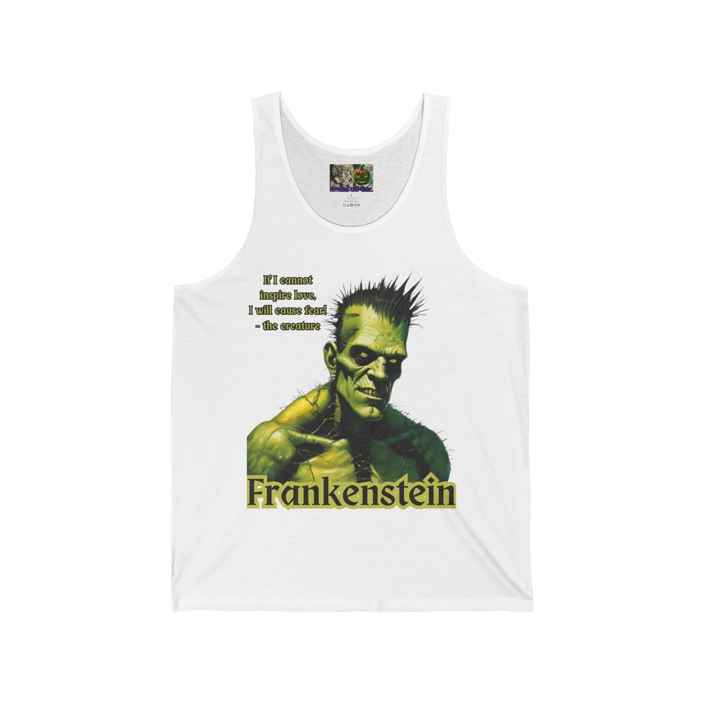 Frankenstein's Creature Unisex Jersey Tank Top by CreepyCrafts.boo