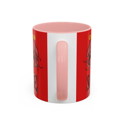 Caution, Savage Red Accent Mug by cypherpunkgear.com