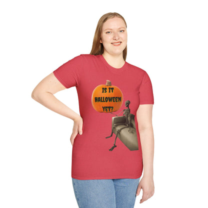 Is it Halloween yet? Skeleton's Pumpkin Light colors Unisex T-Shirt by CreepyCrafts.boo